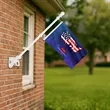 2'-8' Flagpole Kit- Rotating Clips+Bracket+Flag- Black/White | https://www.bestnamebadges.com