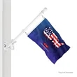 2' - 8' Flagpole Kit - Rotating Clips & Bracket- Black/White | https://www.bestnamebadges.com