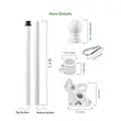 2' - 8' Flagpole Kit - Rotating Clips & Bracket- Black/White | https://www.bestnamebadges.com