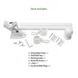 2' - 8' Flagpole Kit - Rotating Clips & Bracket- Black/White | https://www.bestnamebadges.com