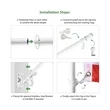 2' - 8' Flagpole Kit - Rotating Clips & Bracket- Black/White | https://www.bestnamebadges.com