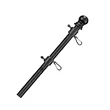 2' - 8' Flagpole with Rotating Clips Kit - Black/White | https://www.bestnamebadges.com