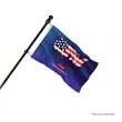 2' - 8' Flagpole with Rotating Clips Kit - Black/White | https://www.bestnamebadges.com