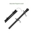 2' - 8' Flagpole with Rotating Clips Kit - Black/White | https://www.bestnamebadges.com