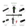 2' - 8' Flagpole with Rotating Clips Kit - Black/White | https://www.bestnamebadges.com
