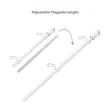 2' - 8' Flagpole with Rotating Clips Kit - Black/White | https://www.bestnamebadges.com