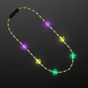 Light Up Fleur de Lis Jewelry, Mardi Gras Beads