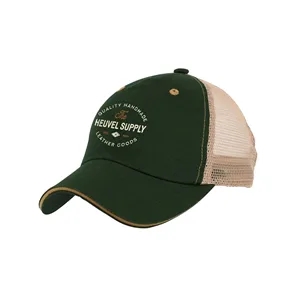 Custom Logo Two Tone Washed Cotton Trucker Cap