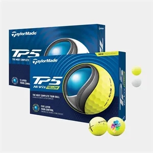 TaylorMade® Softest Five Layer TP5 Hi-Vis Golf Balls | https://www.bestnamebadges.com