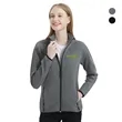 Women's Heathered Sweater Full-Zip Fleece Jacket | https://www.bestnamebadges.com