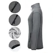 Women's Heathered Sweater Full-Zip Fleece Jacket | https://www.bestnamebadges.com