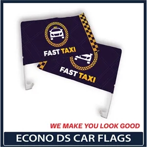 Double Sided Economic Car Flag w/ 17.7" Pole