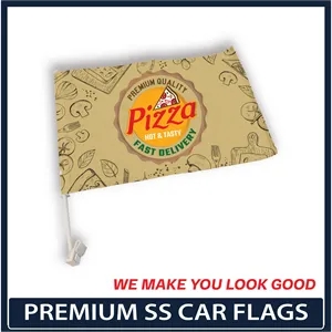 Single Sided Premium Car Flag w/ 19.7" Pole