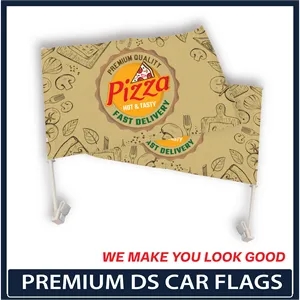 Double Sided Premium Car Flag w/ 19.7" Pole