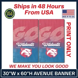 30" W x 60" H Avenue Banner - Double Sided Print Only