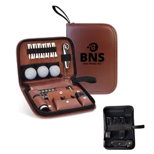 PU Leather Golf Accessory Storage Bag with Tools