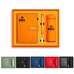 Premium A5 Notebook & Tumbler Gift Set with Pen & USB