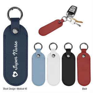 Bates Leatherette Key Tag With Carabiner | https://www.bestnamebadges.com