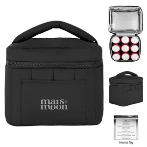 Luxe Puffer rPET 9 Can Cooler Bag | https://www.bestnamebadges.com