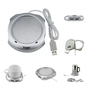 Silver USB Beverage Heater Tea Coffee Cup Electric Warmer