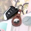 Leather Air-Tag w/ Belt Closure & Keyring Custom Luggage Tag | https://www.bestnamebadges.com