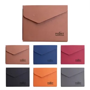 A4 PU Leather File Folder With Invisible Magnetic Buckle