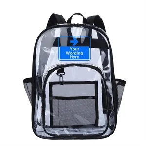 Clear Book Bag with Multi-pockets