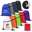 420D Heavy Duty Drawstring Backpack With Front Zipper Ocean | https://www.bestnamebadges.com