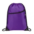 420D Heavy Duty Drawstring Backpack With Front Zipper Ocean | https://www.bestnamebadges.com