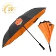 48" Arc Two Tone Auto Open Reverse Umbrella With Full Color | https://www.bestnamebadges.com