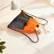 Polyester Drawstring Backpack W/ Non Woven Front Pocket | https://www.bestnamebadges.com