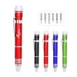 Aluminum Multi Tool Set Pocket Screwdriver W/ Flashlight | https://www.bestnamebadges.com
