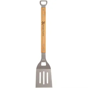 19 1/4" Bamboo BBQ Spatula w/ Bottle Opener