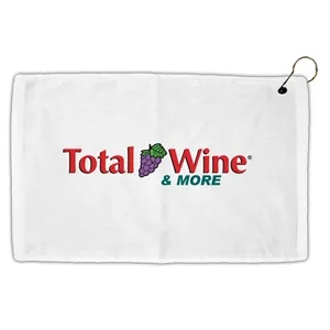 16" x 25" Turkish Hemmed White Golf Towel
