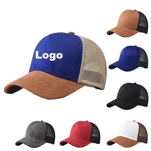 Faux Suede Leather Baseball Cap Adjustable Dad Hat