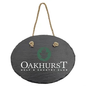 7 3/4" x 6" Oval Slate Decor with Hanger String
