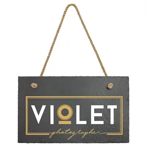 11 3/4" x 7" Rectangle Slate Decor with Hanger String