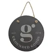 7 3/4" Round Slate Decor with Hanger String | https://www.bestnamebadges.com