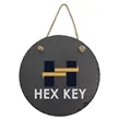 7 3/4" Round Slate Decor with Hanger String | https://www.bestnamebadges.com