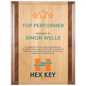 10"x13" Genuine Red Alder & Walnut Plaque