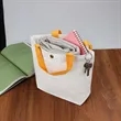Small Canvas Tote Bag With Colorful Handle & Snap Closure | https://www.bestnamebadges.com