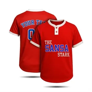 Men's Sublimated 2 Button Baseball Jersey 150G Interlock