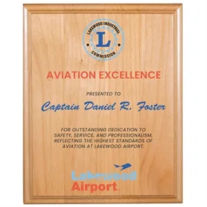 12" x 15" All American Red Alder Plaque