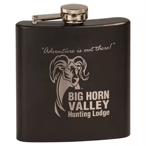 6 oz Black Stainless Steel Flask