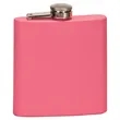 6 oz Pink Stainless Steel Flask | https://www.bestnamebadges.com