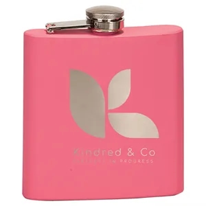 6 oz Pink Stainless Steel Flask