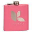6 oz Pink Stainless Steel Flask | https://www.bestnamebadges.com