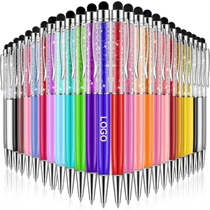 Crystal Ballpoint Pens with Stylus Tip