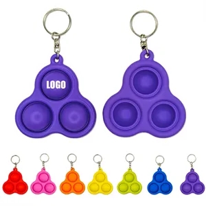 Silicone Push Pop 3 Bubble Keychain
