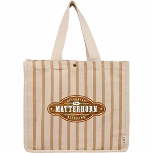 FEED Striped Carry Tote | https://www.bestnamebadges.com